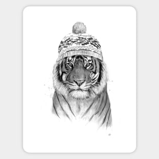 Siberian tiger (b&w) Sticker